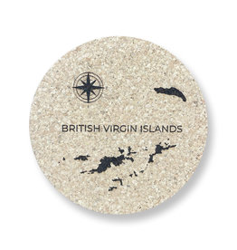 Nutmeg Designs Coasters Cork - BVI Islands Trivet Round