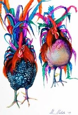 Aileen Malcolm "Battling Roosters" Limited Edition Giclee Print by BVI Artist  Aileen Malcolm