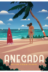 Anegada   - BVI Retro travel poster - Giclee print 12" x 16"