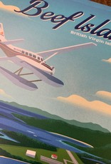 Beef Island   - BVI Retro travel poster - Giclee print 12" x 16"