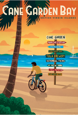 BVI Retro travel poster - Cane Garden Bay - Giclee print 12" x 16"