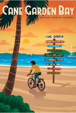 Cane Garden Bay - BVI Retro travel poster - Giclee print 12" x 16"