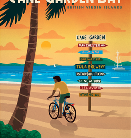 Cane Garden Bay - BVI Retro travel poster - Giclee print 12" x 16"