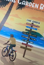 Cane Garden Bay - BVI Retro travel poster - Giclee print 12" x 16"