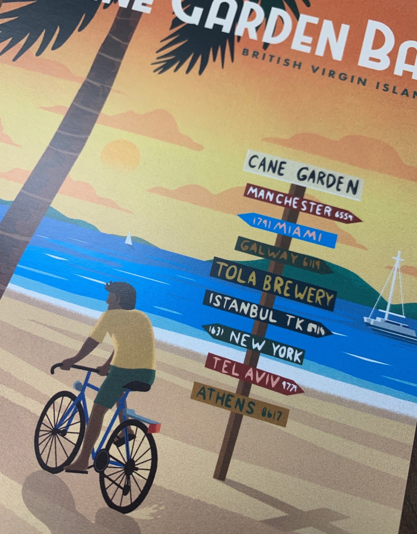 Cane Garden Bay - BVI Retro travel poster - Giclee print 12" x 16"