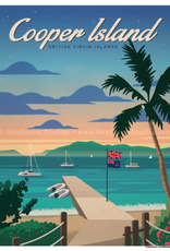 BVI Retro travel poster - Cooper Island - Giclee print 12" x 16"