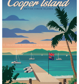 BVI Retro travel poster - Cooper Island - Giclee print 12" x 16"