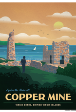 Copper Mine   - BVI Retro travel poster - Giclee print 12" x 16"