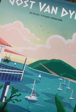 Jost Van Dyke - BVI Retro travel poster - Giclee print 12" x 16"