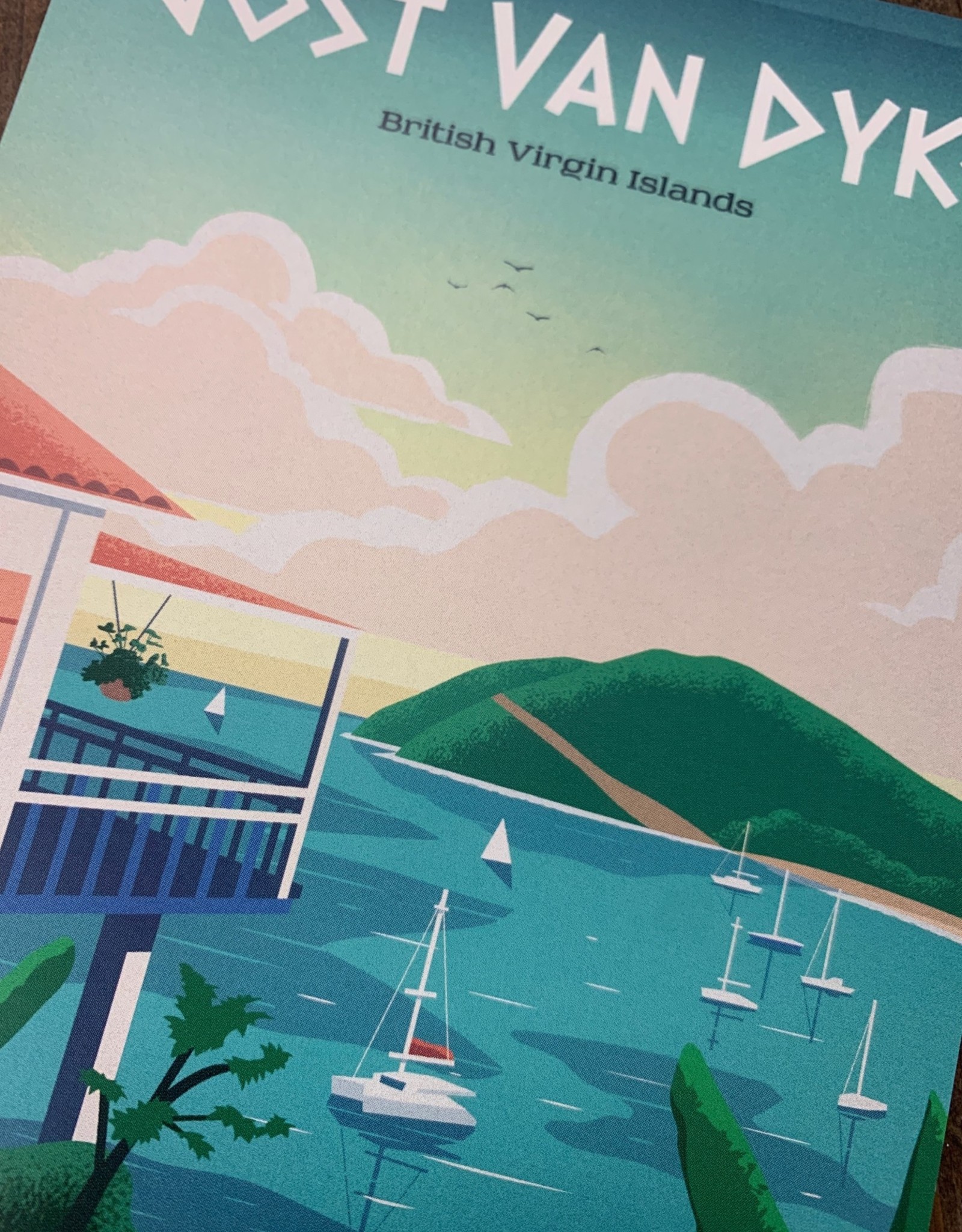 BVI Retro travel poster - Jost Van Dyke - Giclee print 12" x 16"
