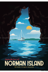 BVI Retro travel poster - Norman Island - Giclee print 12" x 16"