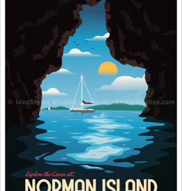 BVI Retro travel poster - Norman Island - Giclee print 12" x 16"