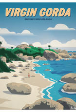 Virgin Gorda - BVI Retro travel poster - Giclee print 12" x 16"