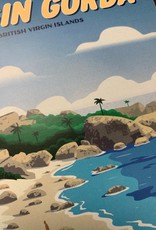 Virgin Gorda - BVI Retro travel poster - Giclee print 12" x 16"