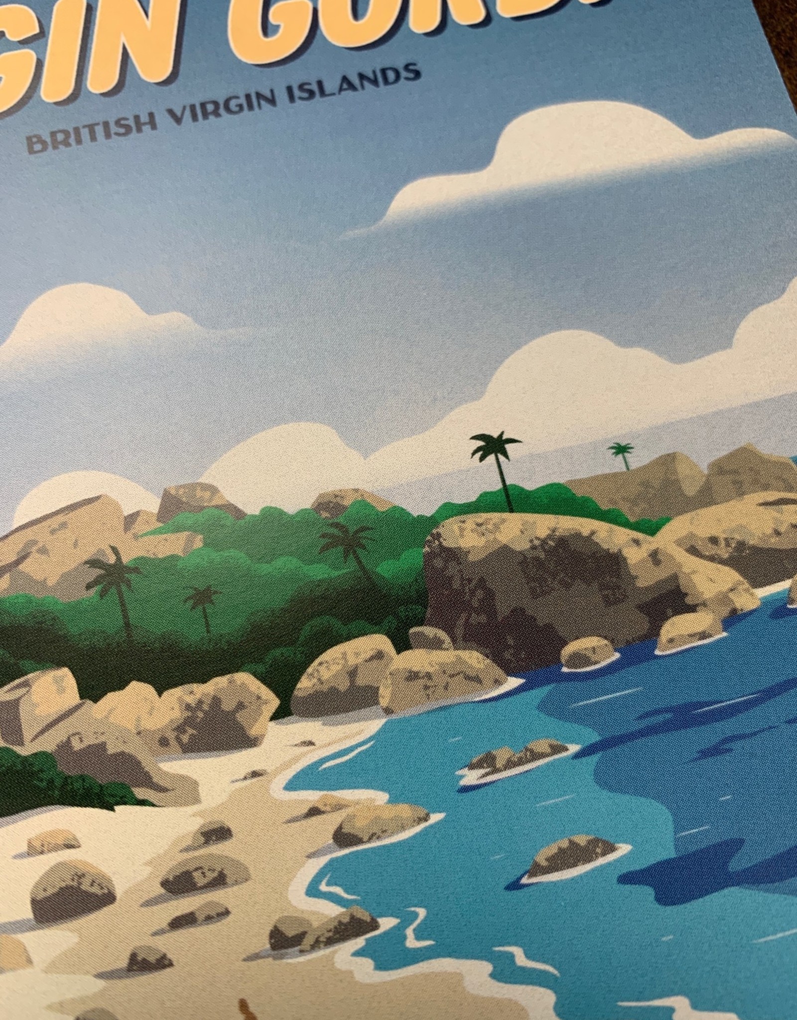 Virgin Gorda - BVI Retro travel poster - Giclee print 12" x 16"