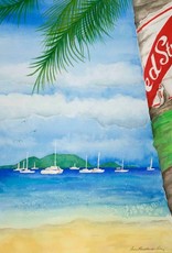 Lisa Muddiman Gray "Red Stripe, Cane Garden Bay" Limited Edition Print by BVI Artist Lisa Muddiman Gray Matted 10" x 8"