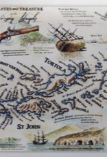 "Pirates & Treasure Map of the Virgin Islands " Giclee Print  16"x12"
