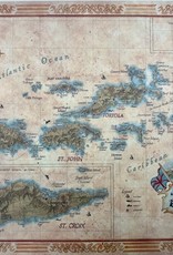 Art Print  - "Virgin Island Map" matted 10" x 8"