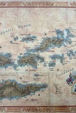 "Virgin Island Map" Matted Print 10"x8"