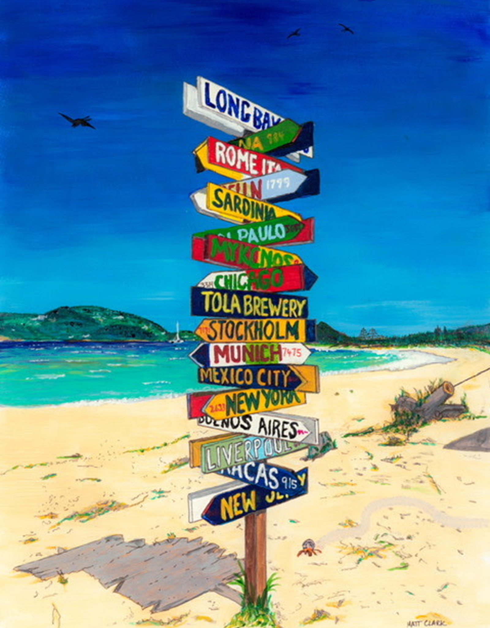 Matt Clark "Blue Skies - Long Bay East End" Limited Edition Giclee Print by BVI Artist  Matt Clark