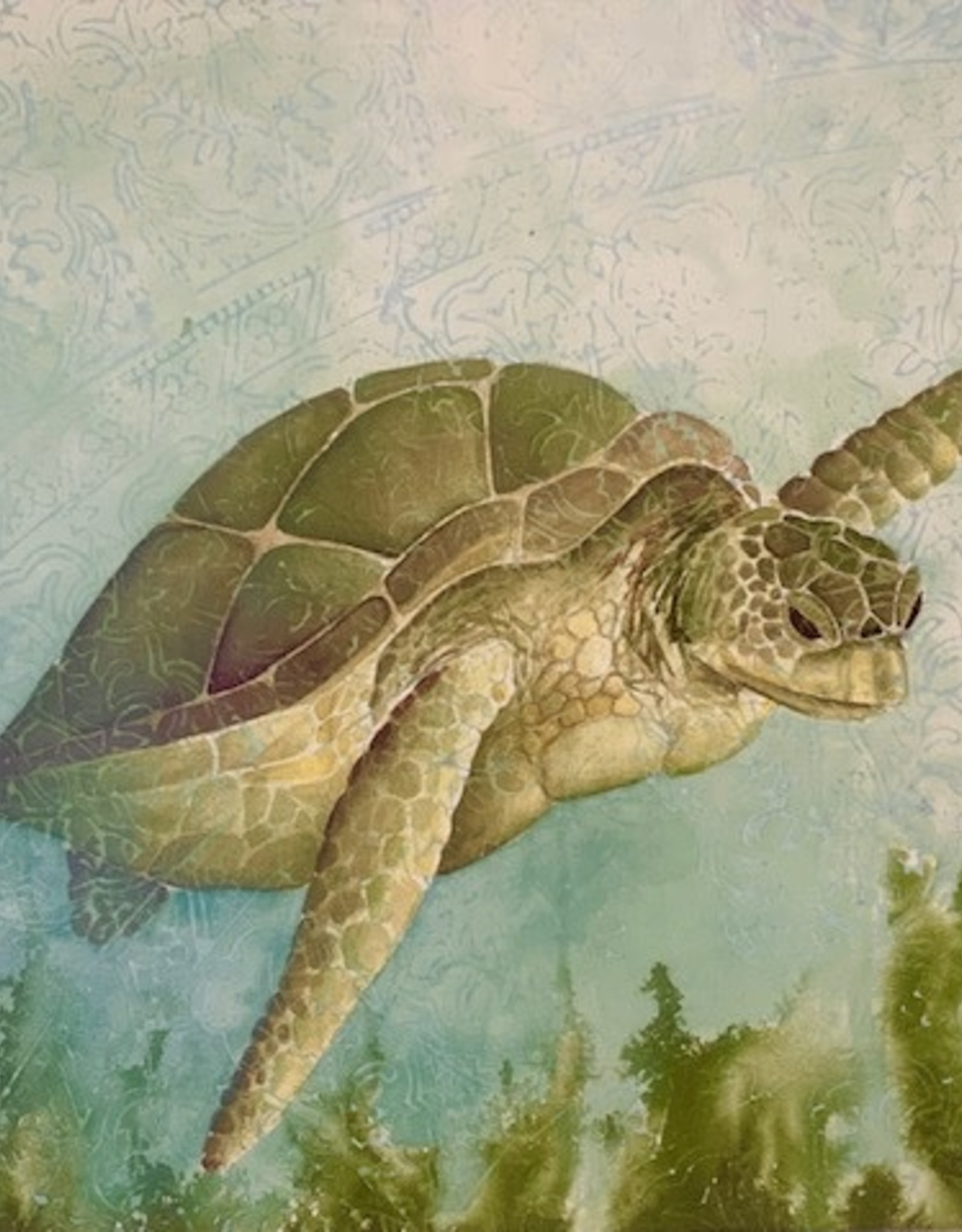 Lisa Muddiman Gray Art Print - Lisa Muddiman Gray "Gliding Turtle" Litho 24" x 18"