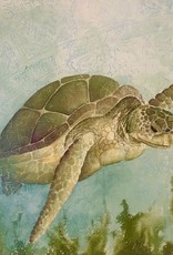 Lisa Muddiman Gray Art Giclee Print - Lisa Muddiman Gray "Gliding Turtle" Matted Small 10" x 8"