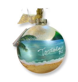 All At Sea Trading Co Ornament G - Hand Painted - Coconut Palm with Crystals