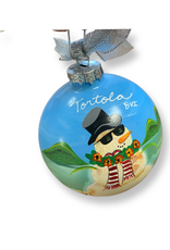 All At Sea Trading Co Ornament K - Hand Painted - Tropical Snowman