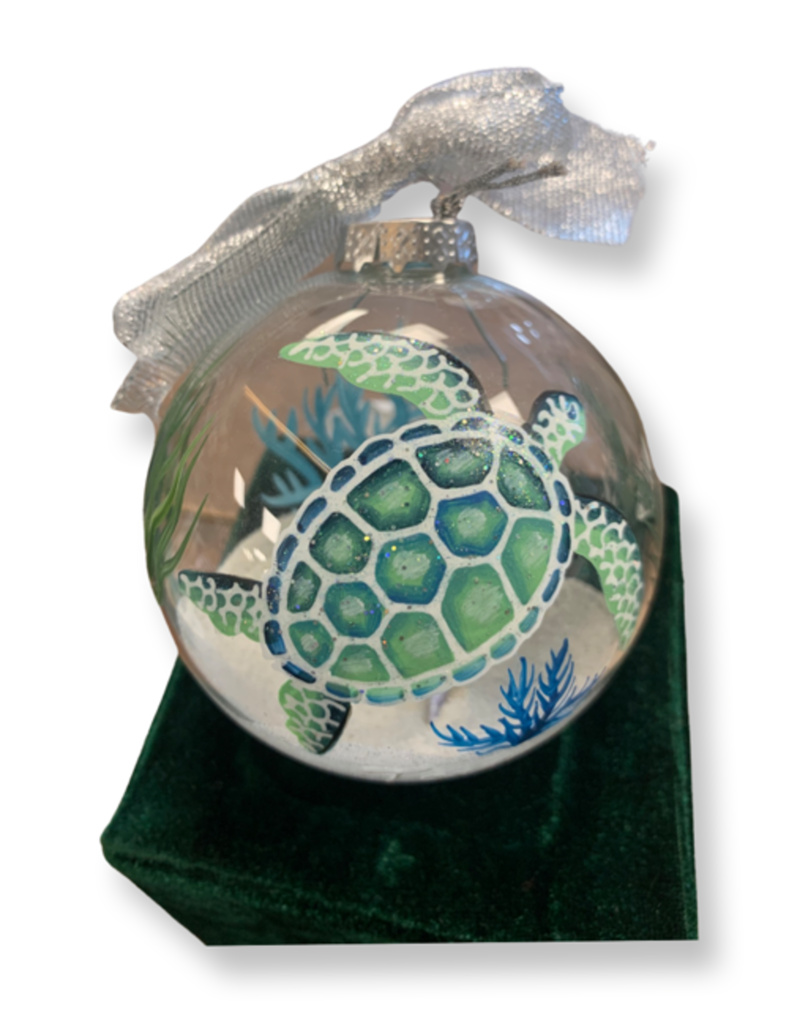 All At Sea Trading Co Ornament A - Hand Painted - Clear Mar Indigo