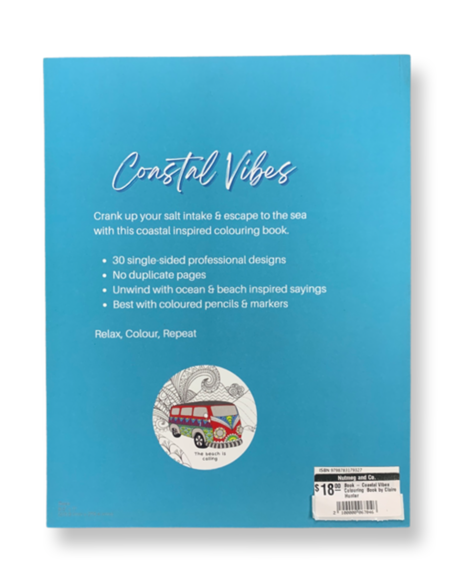 Book - Coastal Vibes Colouring  Book by Claire Hunter