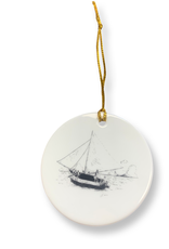 Tortola Sloop by BVI Artist Walden Benjamin - Ceramic Ornament