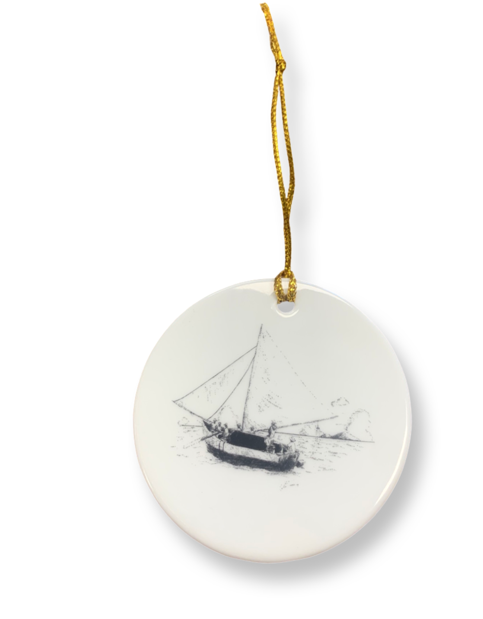 Tortola Sloop by BVI Artist Walden Benjamin - Ceramic Ornament