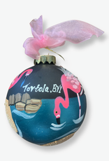 All At Sea Trading Co Ornament J - Hand Painted  - Pretty in Pink Flamingo