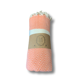 Turkish Beach Towel -  Orange 38" x 70"