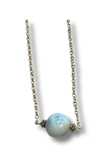 Samarkand Samarkand  Necklace - Fixed Ball - Ocean Larimar