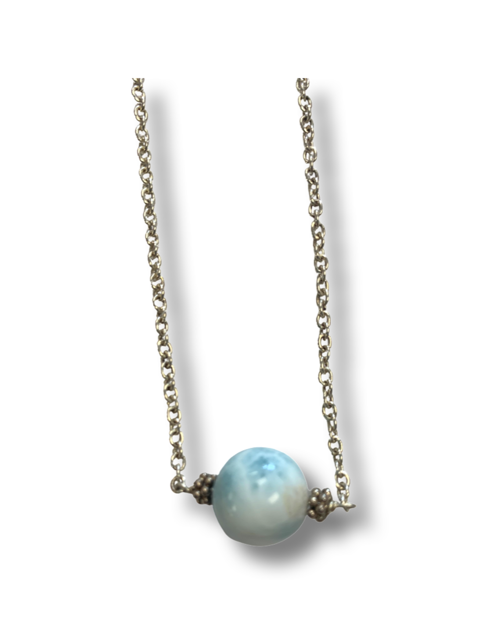 Samarkand Samarkand  Necklace - Fixed Ball - Ocean Larimar