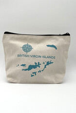 Nutmeg & Co. BVI Map - Canvas Pouch Turquoise