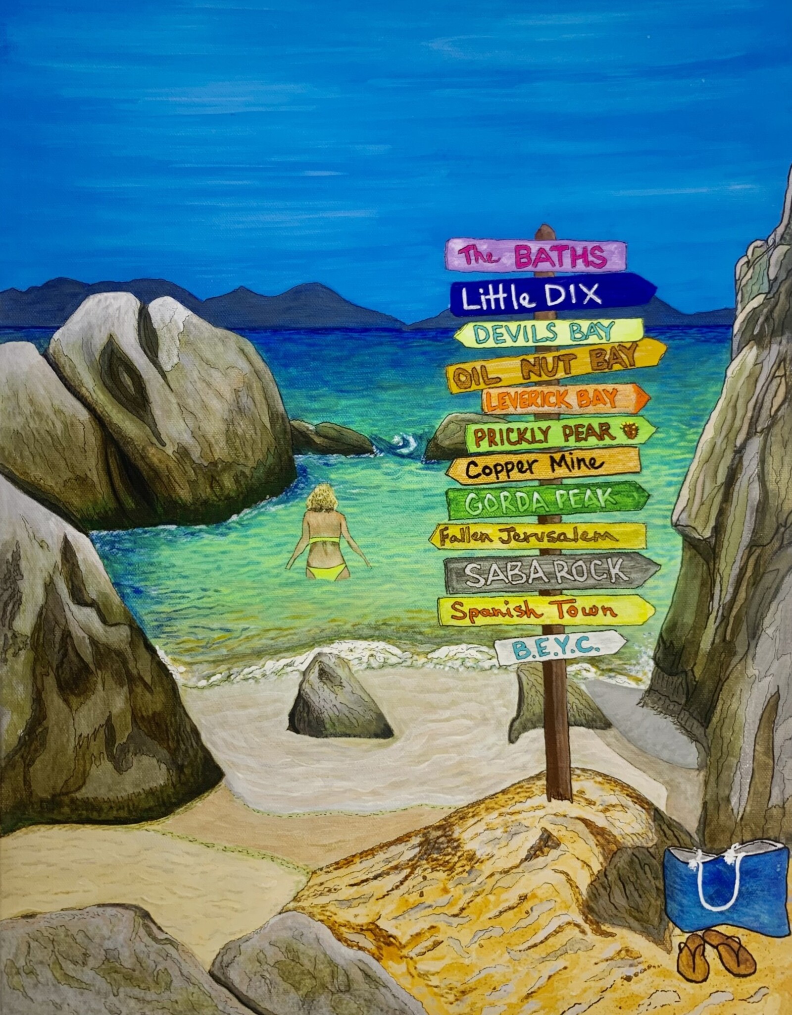 Matt Clark "The Baths, Virgin Gorda"  Limited Edition Giclee Print by BVI Artist  Matt Clark