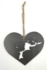 Nutmeg & Co. Virgin Gorda Steel Heart Ornament