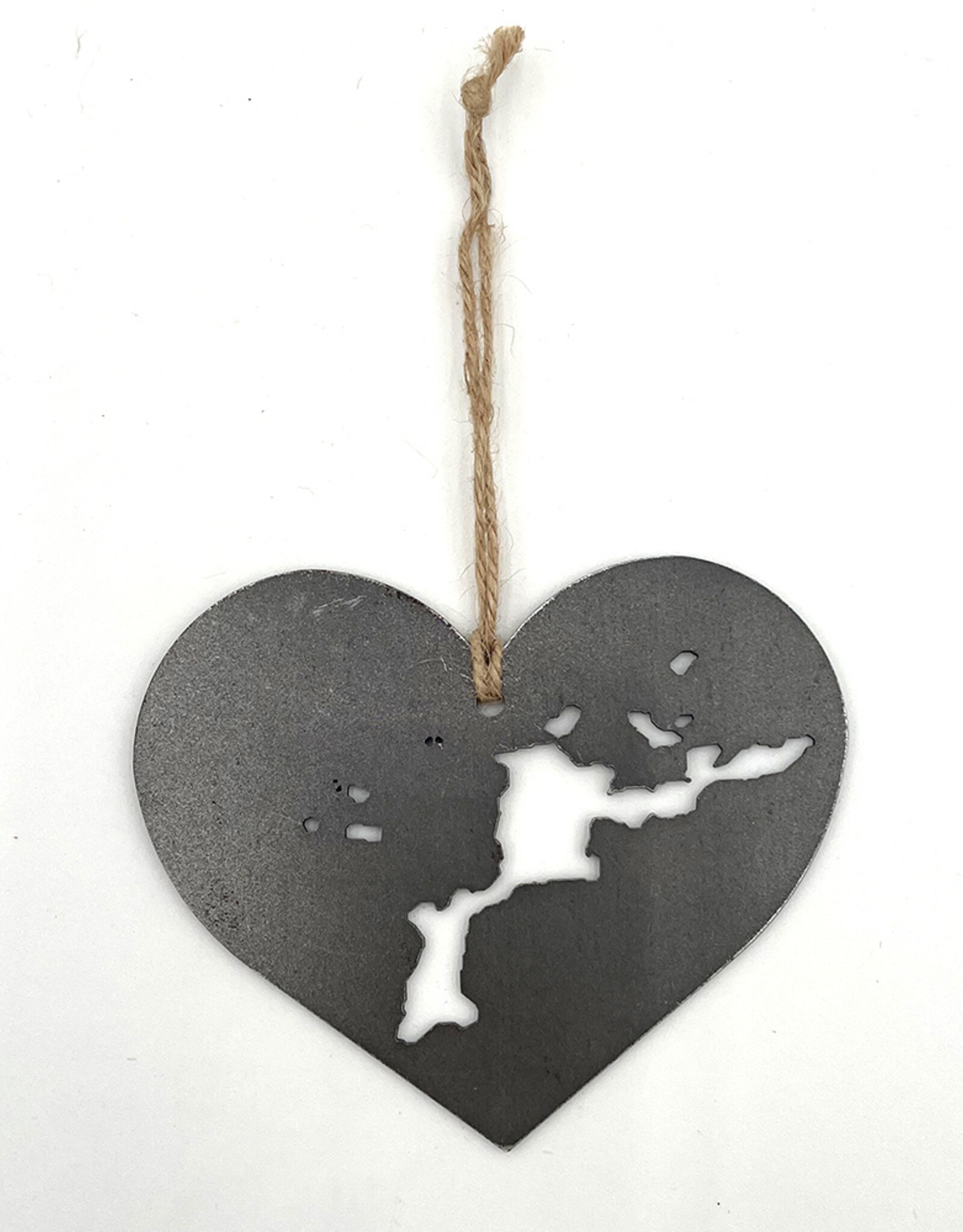 Nutmeg & Co. Virgin Gorda Steel Heart Ornament