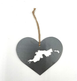 Nutmeg & Co. I Love Tortola - Map Ornament - Cut Steel