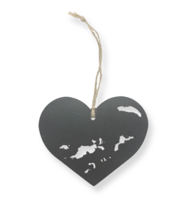 Nutmeg & Co. I Love British Virgin Islands - Map Ornament - Cut Steel