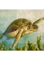 Nutmeg & Co. Green Sea Turtle Tea Towel by Lisa Muddiman Gray