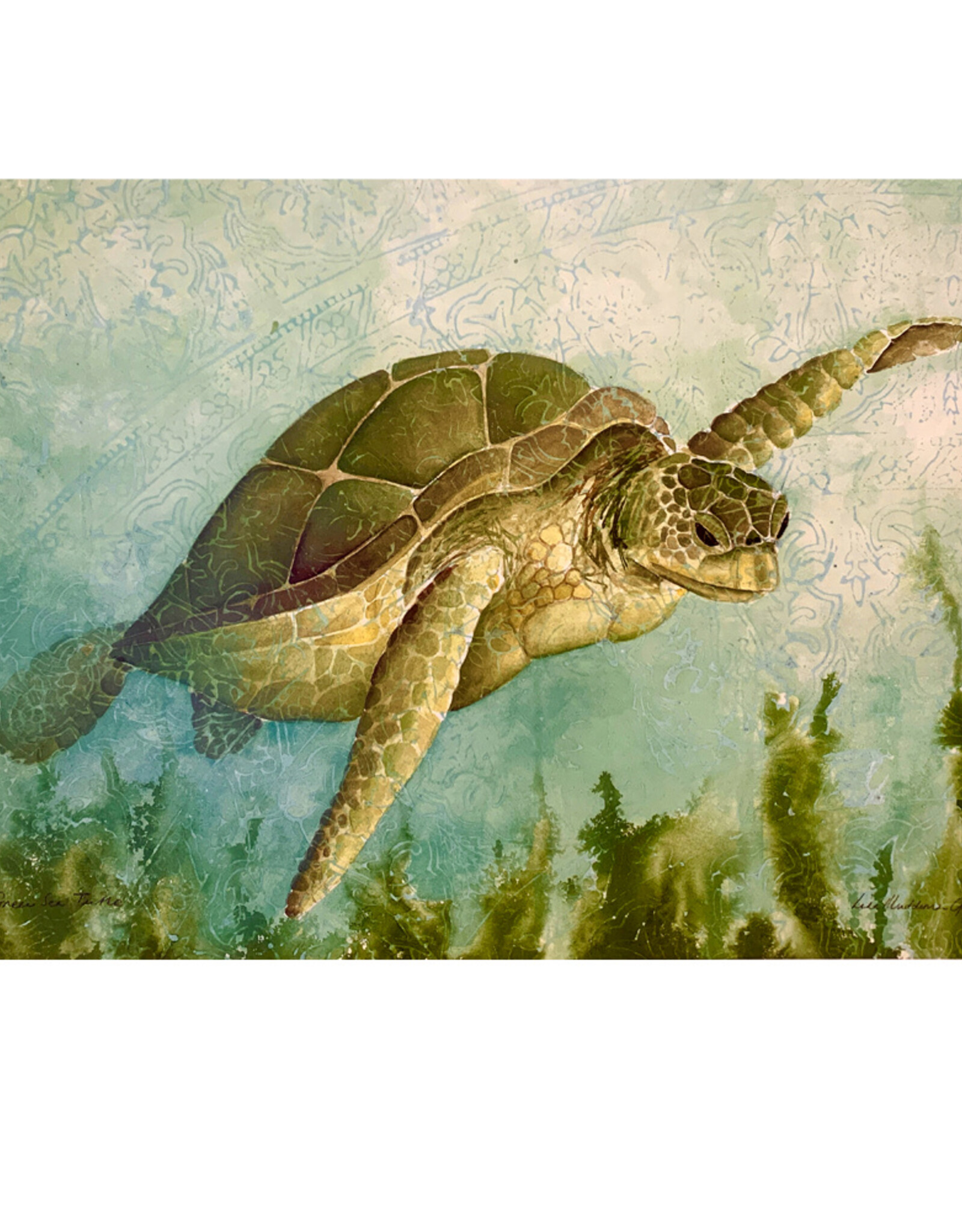 Nutmeg & Co. Green Sea Turtle Tea Towel by Lisa Muddiman Gray