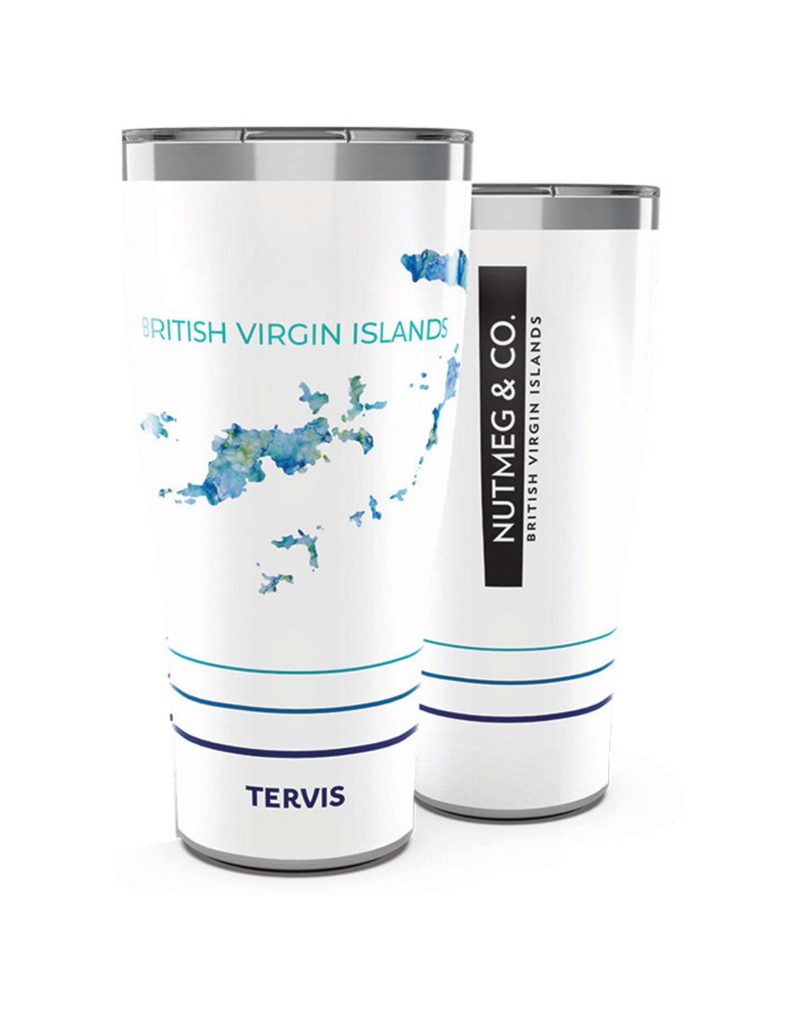 Tervis Stainless 30 oz White/Sip Top - BVI Islands