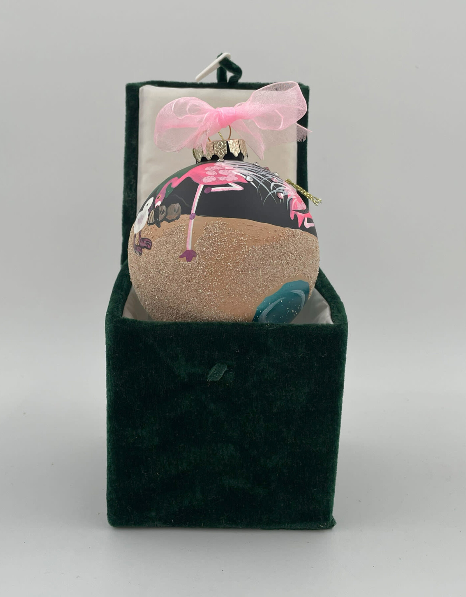 Pretty in Pink Flamingo  BVI Christmas Ornaments - Hand Painted