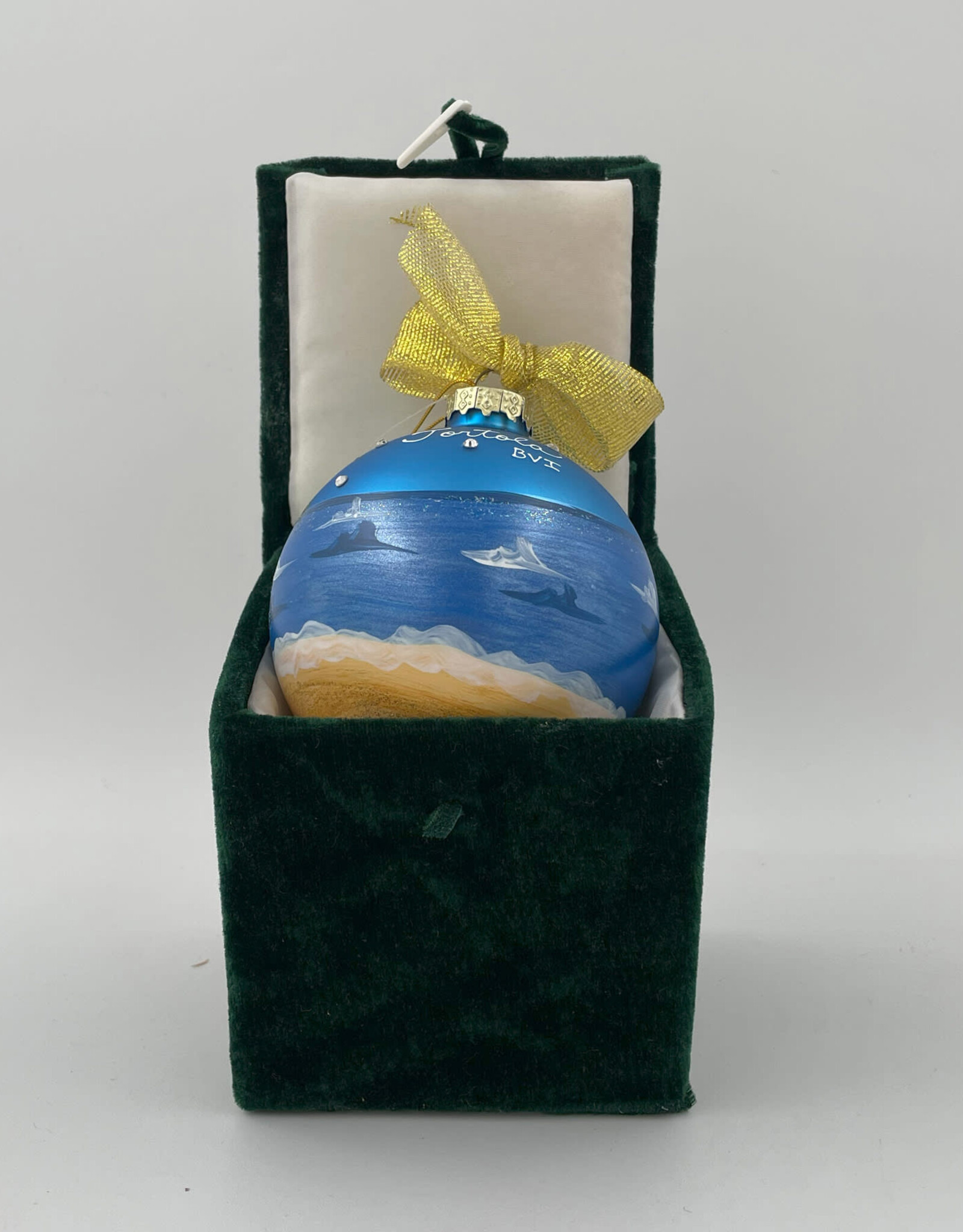 Tropical Nights BVI Christmas Ornament - Hand Painted Glass