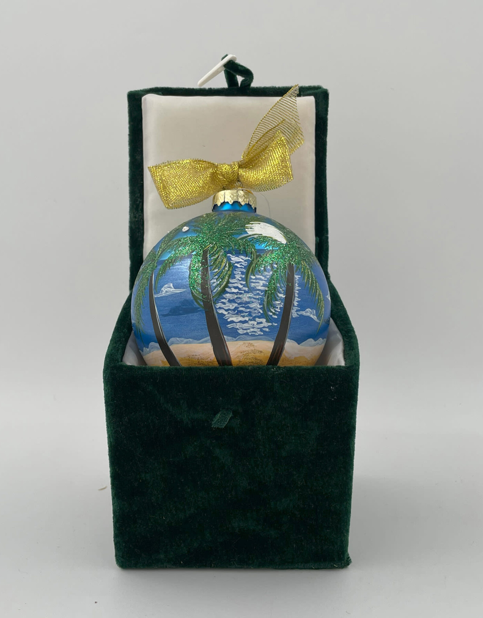 Tropical Nights BVI Christmas Ornament - Hand Painted Glass