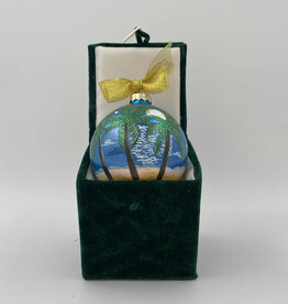 Tropical Nights BVI Christmas Ornament - Hand Painted Glass