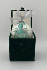 Aqua Octopus BVI Christmas Ornaments - Hand Painted Glass